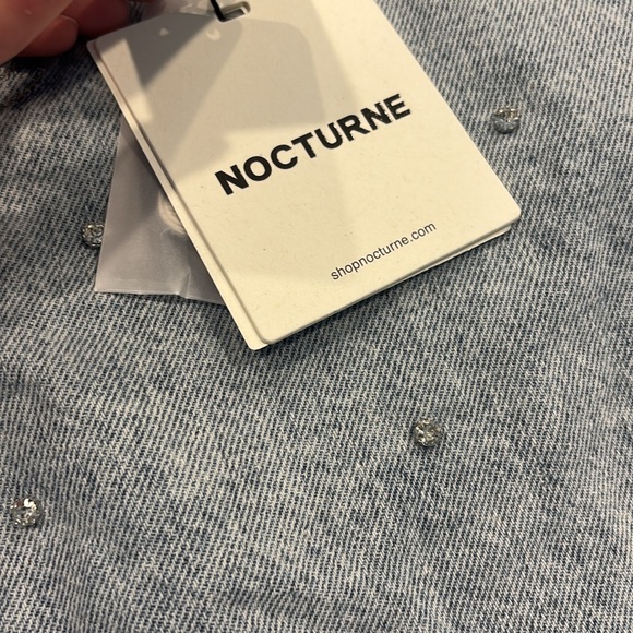 Nocturne High Rise Studded Denim Shorts w/ undone hem Size S/M - Picture 2 of 5